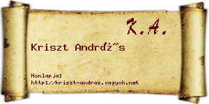 Kriszt András névjegykártya
