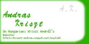 andras kriszt business card